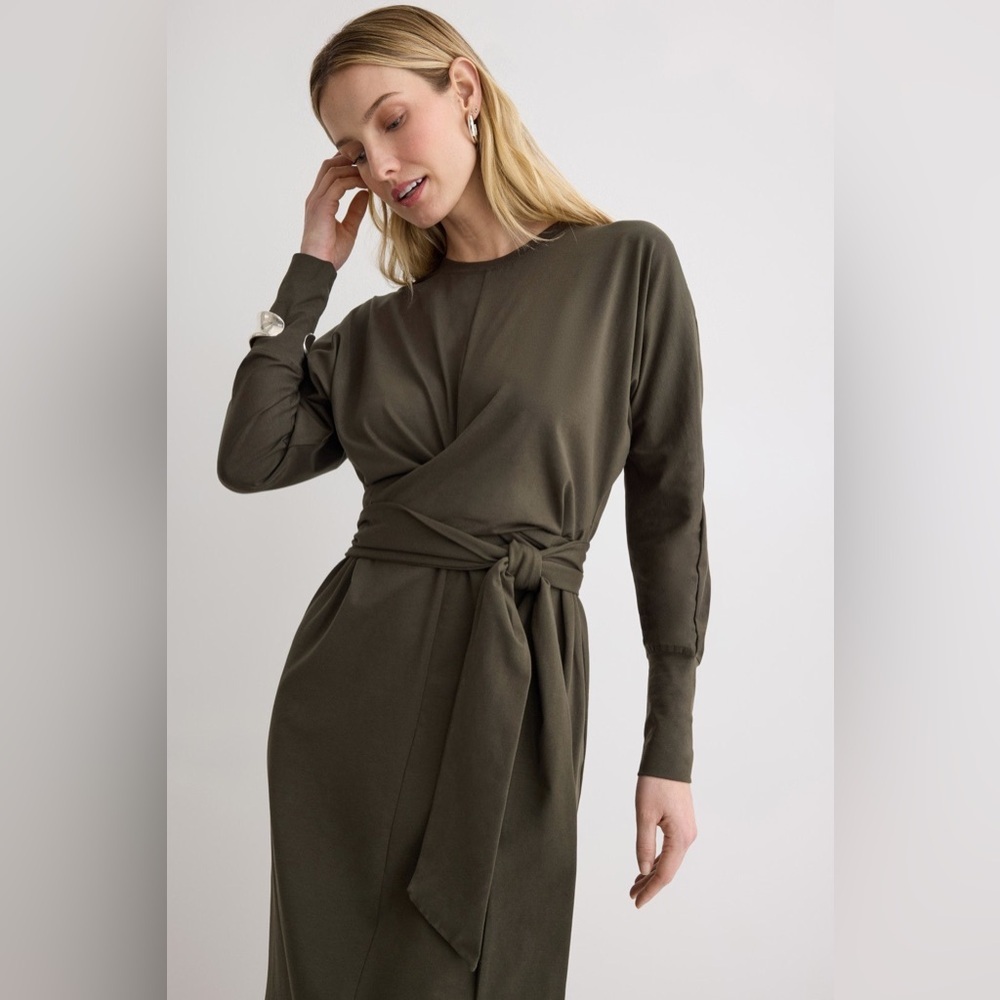 Modern Citizen Wei Tie Front Dress in Olive Green Size XS. - Picture 13 of 15